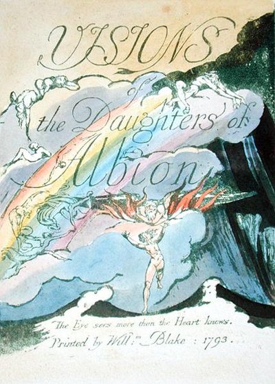 Pagina del titolo, recto, tavola 2 da Visions of the Daughters of Albion, 1793 da William Blake